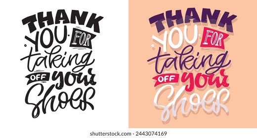 Lettering hand drawn doodle postcard about home. T-shirt design, mug print, lettering art. 100% vector image