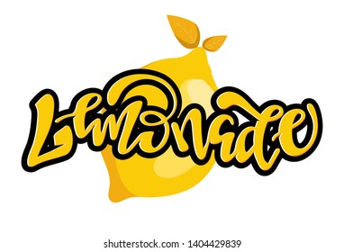Lettering hand drawn doodle poster art banner - template art - Lemonade