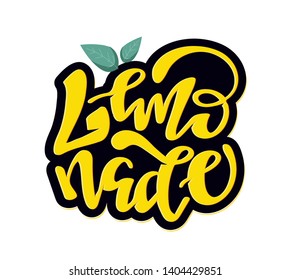 Lettering hand drawn doodle poster art banner - template art - Lemonade