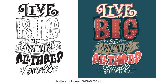 Lettering hand drawn poster, t-shirt design, mug print. 100% vector file.