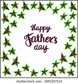 Lettering hand, fathers day background, vector