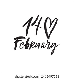 Lettering handwriting brush pen phrases Valentines Day. Vector scripts