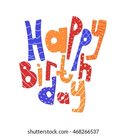 Lettering Happy Birthday Congratulation Card Stock Vector (Royalty Free ...