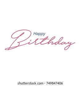 lettering of Happy Birthday on white background. Typography design. Greetings card. Vector illustration.