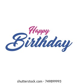 Lettering Happy Birthday On White Background Stock Vector (Royalty Free ...