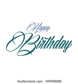 Lettering Happy Birthday On White Background Stock Vector (Royalty Free ...