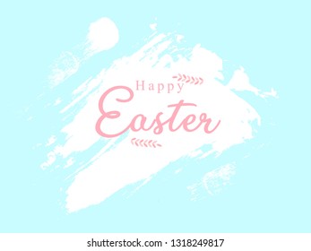 Lettering Happy Easter Day with Splash Brush. - vector