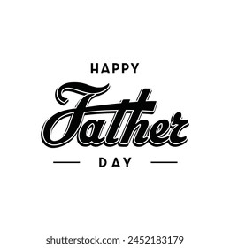 Lettering Happy Father Day vector logo design