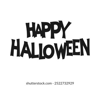 Lettering Happy halloween text banner design. Halloween party decor isolated on white background.