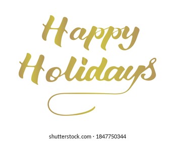 Lettering Happy Holidays Gold Font Isolated Stock Vector (royalty Free 