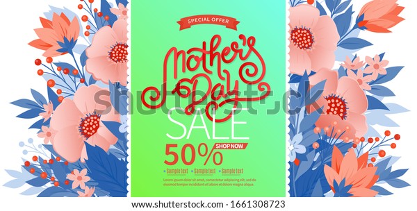 Lettering Happy Mothers Day Beautiful Greeting Stock Vector Royalty Free 1661308723 Shutterstock