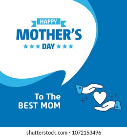 Lettering Happy Mothers Day. Hand-drawn card with flower. 