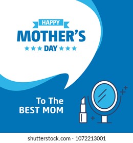 Lettering Happy Mothers Day. Hand-drawn card with flower. 