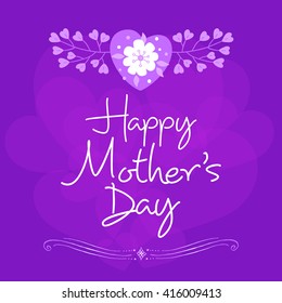 Lettering Happy Mothers Day. Hand-drawn card with flower. Vector illustration