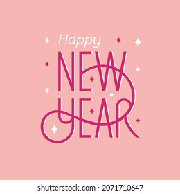 Lettering "Happy New Year". Vector illustration for postcards, congratulations, advertising, media.