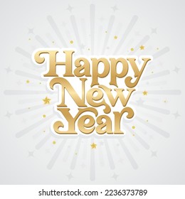 Lettering Happy New Year Vector, Calligraphy Design, Usable for Poster, Banners, Postcards, Wallpaper, Gifts etc