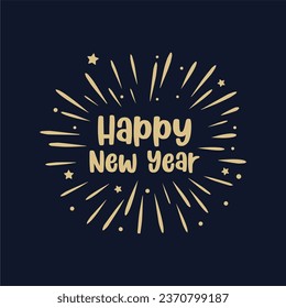 plantilla de vector de año nuevo feliz con letras