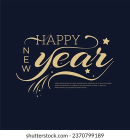 lettering happy new year vector template