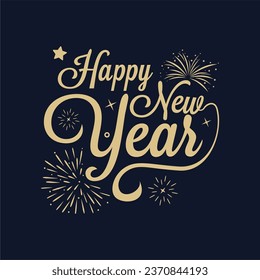 lettering happy new year vector template