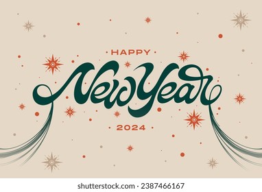 Lettering Happy New Year Vector, Illustration, Calligraphy Design, Usable for Poster, Banners, Postcards, Wallpaper, Gifts etc