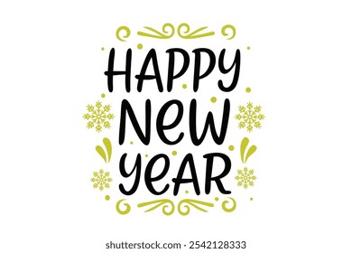 Lettering Happy New year  vector art