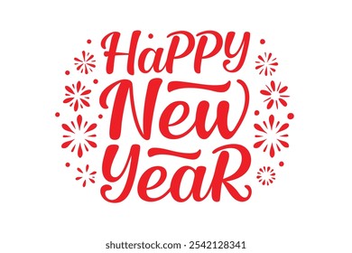 Lettering Happy New year  vector art
