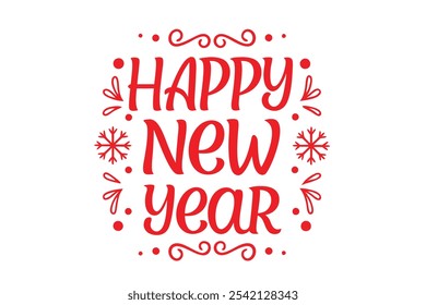 Lettering Happy New year  vector art