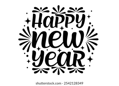 Lettering Happy New year  vector art