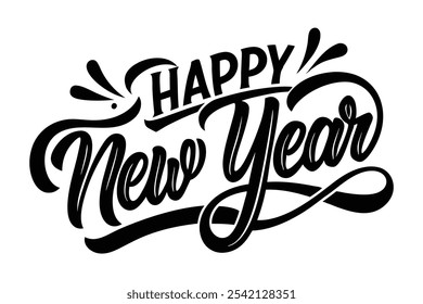 Lettering Happy New year  vector art