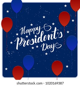 Lettering Happy Presidents Day. Postcard Happy Presidents Day