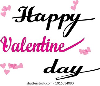 Lettering of Happy Valentine day. illustration
