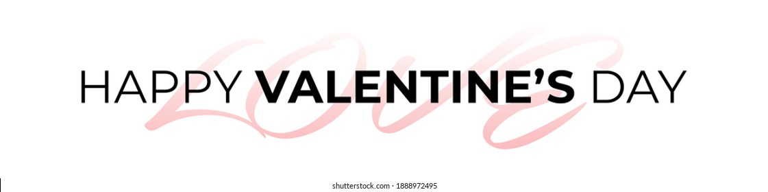 Lettering Happy Valentines Day banner. Valentines Day greeting card template with typography text happy valentine s day and red heart and line on background. Vector illustration