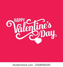 Lettering Happy Valentines Day banner Valentines Day greeting card template with typography text vector