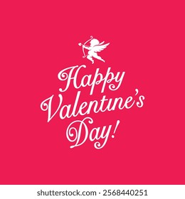 Lettering Happy Valentines Day banner Valentines Day greeting card template with typography text vector