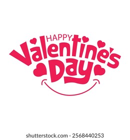 Lettering Happy Valentines Day banner Valentines Day greeting card template with typography text vector