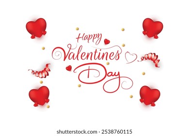 Lettering happy valentines day card background