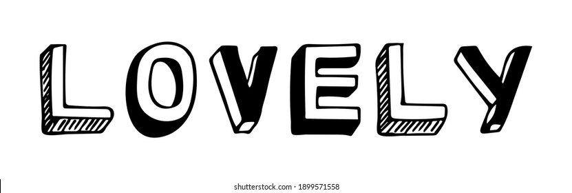 Lettering for Happy Valentine's Day. Lovely vector illustration. Handwritten phrase for greeting card, prints, stickers or social media.