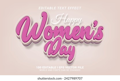 lettering happy woman's day text effect