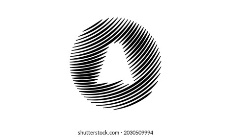 A lettering hatching icon. A letter vector logo