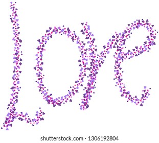 lettering of hearts vector love concept