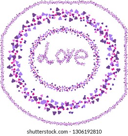 lettering of hearts vector love concept