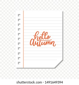 Lettering Hello Autumn. Vector graphics