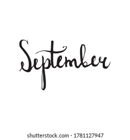 Lettering Hello autumn. Vector text . Hand-draw illustration