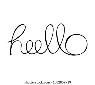 Lettering - hello.  Lettering for banner, poster and sticker concept with text Hello. Icon message. Logo for banner, poster, web.