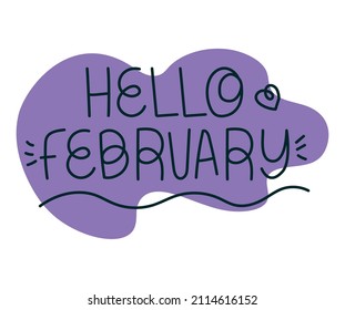 letras de hola febrero con decoraciones