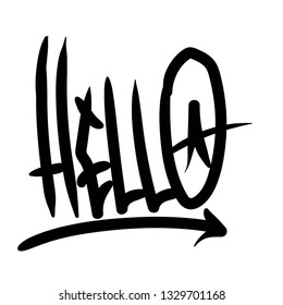 Lettering Hello Graffiti Style Stock Vector (Royalty Free) 1329701168