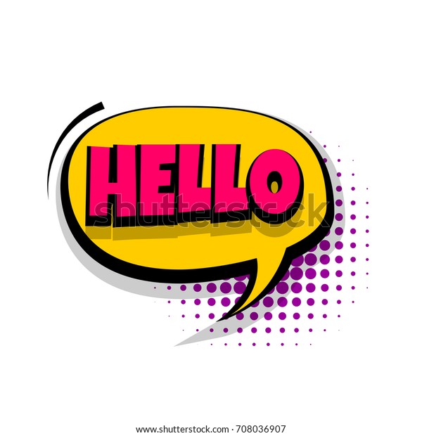 Lettering Hello Hi Greeting Comics Book Stock Vector Royalty Free