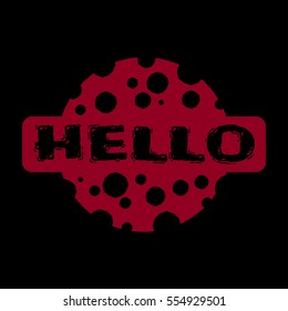 lettering hello on a black background