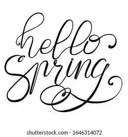 ¡Dejando Adiós primavera!  Letras negras sobre fondo blanco aislado