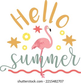  Lettering hello summer vector design 